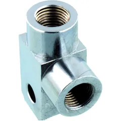 2-Wege Verteiler geschraubt 90° TYP812 M10 x 1.00 Doppelausgang Aluminium