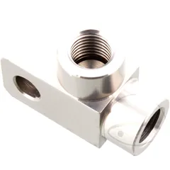 2-Wege Verteiler 90° geschraubt TYP832 3/8 UNF silber