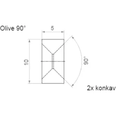 Oliven TYP010 2 x Konkav 90° Durchmesser 10mm