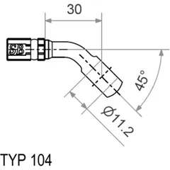 Banjo Fitting Vario TYP104 11.2MM 45° SILVER