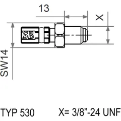 TYP530 3/8-24 UNF Vario Anschluss für: Speed Brakes