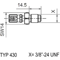 Aussengewinde beweglich Vario TYP430 3/8-24 UNF+Y Edelstahl