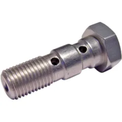 Doppelhohlschraube 3/8-24 aus Aluminium in silber