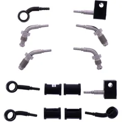 Bremsschlauch Stahlflex Kit Anschluss schwarz 5 - teilig passend für: Kawasaki ER - 6N