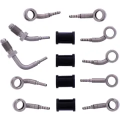 Bremsschlauch Stahlflex Kit Anschlüsse Silber 5-teilig