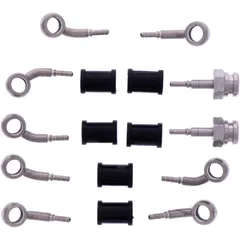 Stahlflex Bremsschlauch Kit mit silbernen Anschlüssen 5-teilig
