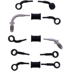 Bremsschlauch Stahlflex Kit mit schwarzen Anschlüssen 5-teilig