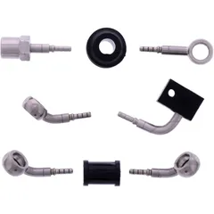 Bremsschlauch Stahlflex Kit Anschlüsse silber 3-teilig für Motorräder