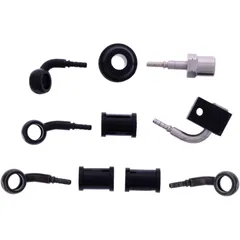 Bremsschlauch Stahlflex Kit mit schwarzen Anschlüssen, 3-teilig transparent