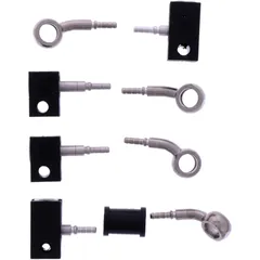 Bremsschlauch Stahlflex Kit mit silbernen Anschlüssen 4-teilig