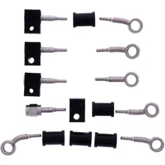 Bremsschlauch Stahlflex Kit Anschlüsse silber 5-teilig