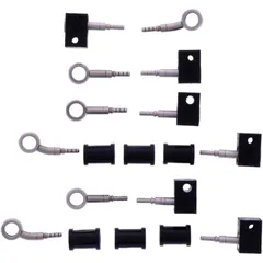 Bremsschlauch Stahlflex Kit mit silbernen Anschlüssen 6-teilig