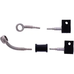 Stahlflex Bremsschlauch Kit mit silbernen Anschlüssen, 2-teilig