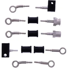Bremsschlauch Kit aus Stahlflex mit silbernen Anschlüssen – 5-teilig
