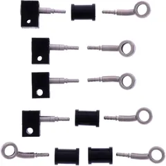 Bremsschlauch Stahlflex Set mit silbernen Anschlüssen 5-teilig
