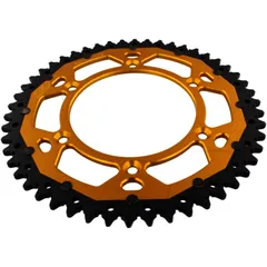 Rear sprocket dual 50 tooth pitch 520 gold ZF inner diameter 125 bolt spacing 150 for: Husqvarna FE, FC, TE