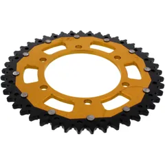 Rear sprocket dual 45 tooth pitch 525 gold ZF inner diameter 120 bolt spacing 140 for: Triumph Bonneville, Thruxton, Scrambler