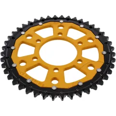 REAR DUAL SPROCKET 44 TOOTH PITCH 530 GOLD 76 mm INNER DIAMETER 100 mm BOLT SPACING