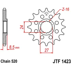 Racing Sprocket 16 Tooth Pitch 520 for sport motorcycles