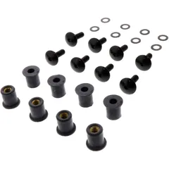 JMP Verkleidungsschrauben-Satz mit Gummimutter M6 15 mm schwarz