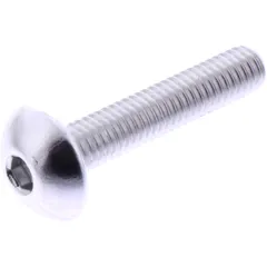 DOME HEAD BOLT M5X0.8MM 25MM SILVER ALUMINUM