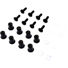 Verkleidungsschrauben-Satz JMP schwarz mit Gummimutter M5 12.5 mm