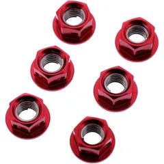 Mutter Kettenrad Satz JMP Bolt M8X1. 25 mm Alu Racing rot passend für: Husqvarna TE, WR, TC, SM