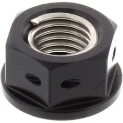 Sprocket nut M10X1. 25mm alu drilled black for: Kawasaki Z, Ninja, ZZR