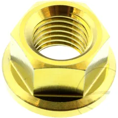 Sprocket nut M10X1. 25mm titanium gold for: Kawasaki Z, Ninja, ZZR, Honda CB, CBR, XL