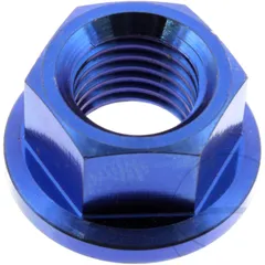 Sprocket nut M10X1. 25mm titanium blue for: Kawasaki Z, Ninja, ZZR, Honda CB, CBR, XL