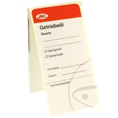 JMC Etiketten für Getriebeölwechsel 100 Stück Spenderbox
