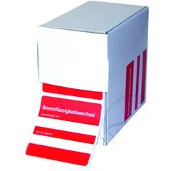 JM Brake Fluid Change Labels 200 Pieces Dispenser Box
