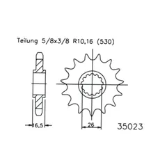 M-Front sprocket 530T 16TCBR/VTR SP1 2000