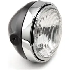 LSL Scrambler Scheinwerfer, Riffelglas/H4, schwarz/chrom