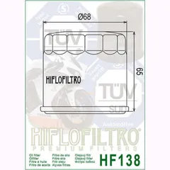 HIFLOFILTRO Oil Filter Chrome - HF138C for Suzuki, Aprilia, Cagiva