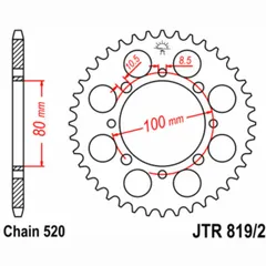 JT SPROCKETS Steel Standard Rear Sprocket - 520 for Suzuki GN250, GT250, GZ250MARAUDER