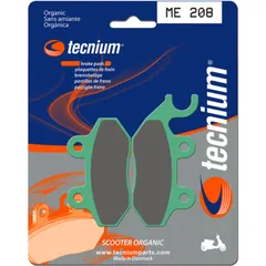 TECNIUM Scooter Organische Bremsbeläge - ME208 für SYM ALLO1254T, ALLO504T, CITYCOM1254T Peugeot LXR125, TWEET1254T, TWEET504T