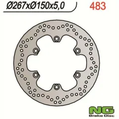 NG BRAKES Bremsscheibe starr - 483 für Yamaha BT1100BULLDOG, FZ600, FZR1000