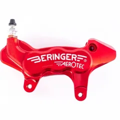 BERINGER Aerotec® Left Axial Brake Caliper 6 Pistons Ø27mm Red for Honda CRF250R, CRF250X, CRF450R Yamaha YZ250, YZ250F, YZ450F