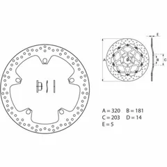 BREMBO Serie Oro Bremsscheibe starr - 168B407D7 für BMW F800R, F800S, F800ST Indian FTR1200