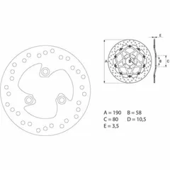 BREMBO Serie Oro Bremsscheibe starr - 68B40716 für Benelli, Peugeot, TGB