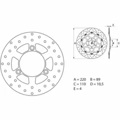 BREMBO Serie Oro Bremsscheibe starr - 68B40729 für Suzuki UX125SIXTEEN