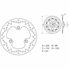 BREMBO Serie Oro Bremsscheibe starr - 68B40743 für Honda CBR600F, NS400