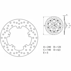 BREMBO Serie Oro Bremsscheibe starr - 68B40777 für Piaggio, Aprilia, Gilera