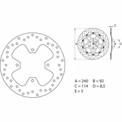 BREMBO Serie Oro Bremsscheibe starr - 68B40778 für Yamaha X-CITY125, X-CITY250, X-MAX125 MBK KILIBRE300