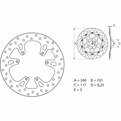 BREMBO Serie Oro Bremsscheibe starr - 68B40796 für Honda CR125R, CR250R, CR500R HM CRE125, CRE-F450R