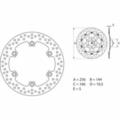 BREMBO Serie Oro Bremsscheibe starr - 68B407A6 für Honda CB1300, CBR1000F, CBR1100XX