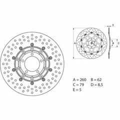 BREMBO Serie Oro Bremsscheibe starr - 68B407B1 für BMW K100RS, R80ST