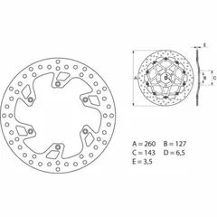 BREMBO Serie Oro Bremsscheibe starr - 68B407B8 für KTM, Husqvarna, Beta