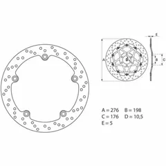 BREMBO Serie Oro Bremsscheibe starr - 68B407C8 für BMW HP2ENDURO, K1200S, R100R